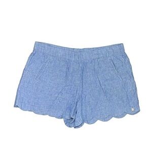 Lilly Pulitzer Light Blue Scalloped High Waist Shorts